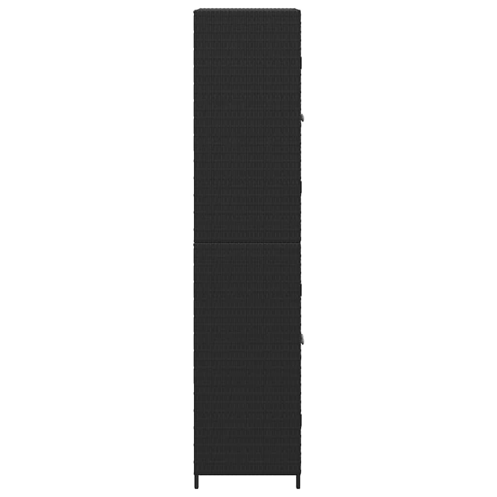 Szafka ogrodowa z polirattanu 59x40x180 cm - czarna - 78% taniej