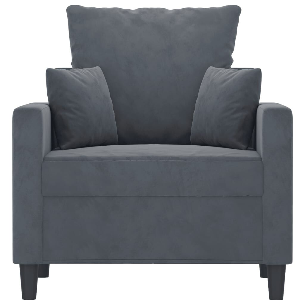 Elegancki fotel welurowy ciemnoszary 60 cm - 83% taniej