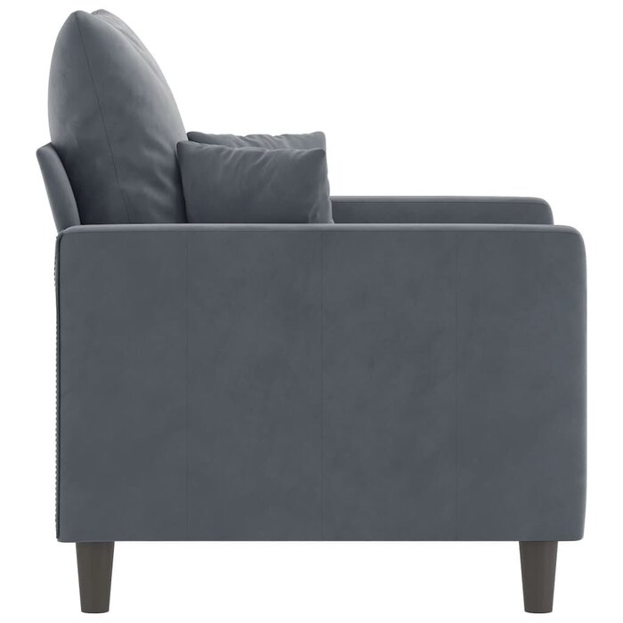 Elegancki fotel welurowy ciemnoszary 60 cm - 83% taniej