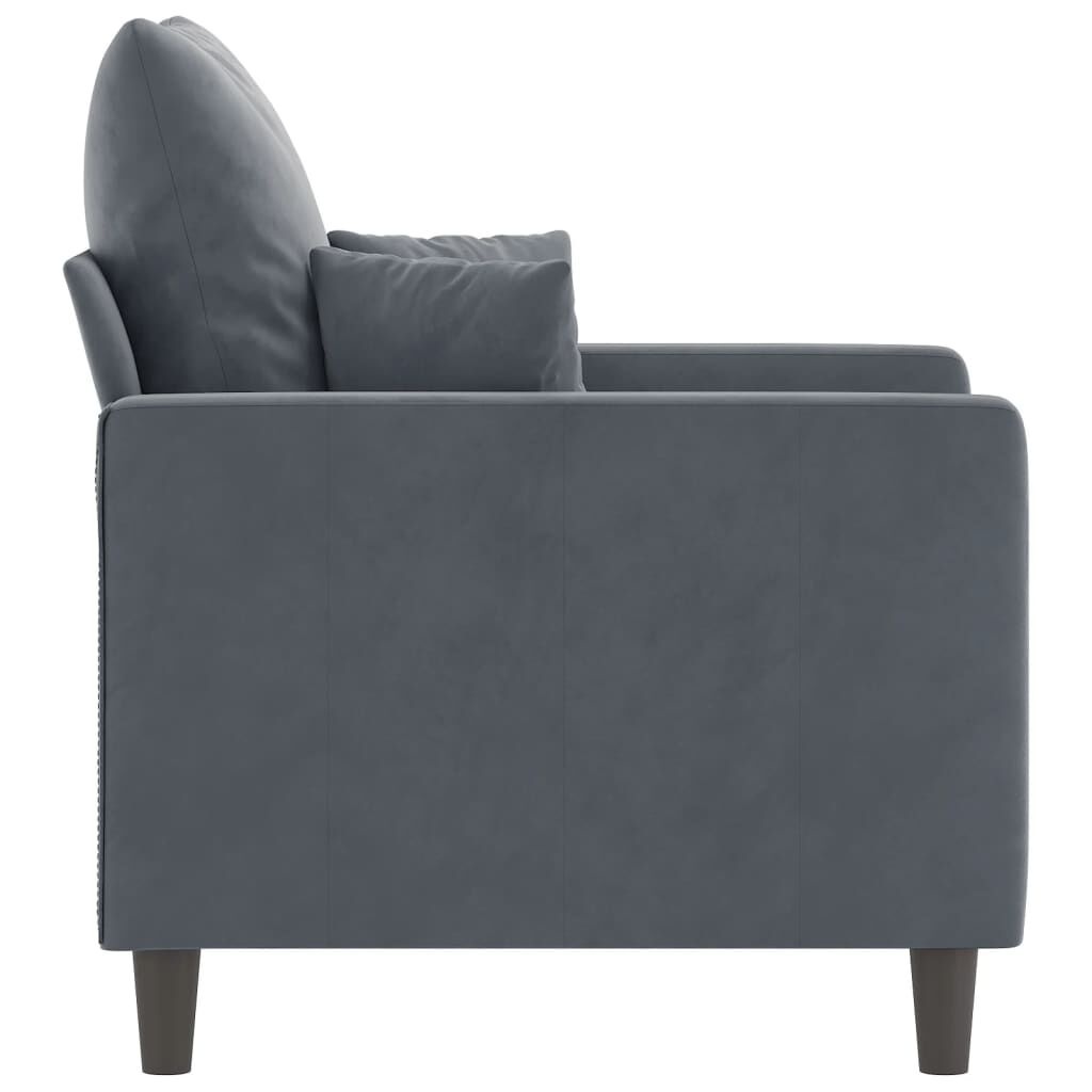 Elegancki fotel welurowy ciemnoszary 60 cm - 83% taniej
