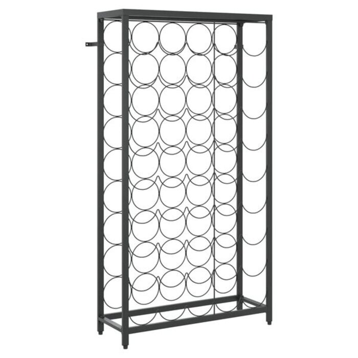 Stojak na wino 45 butelek 54x18x100 cm czarne żelazo - 77% taniej