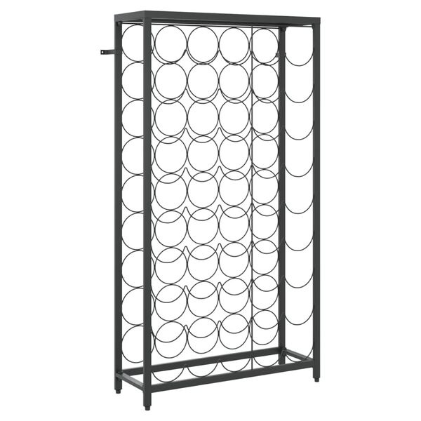 Stojak na wino 45 butelek 54x18x100 cm czarne żelazo - 77% taniej