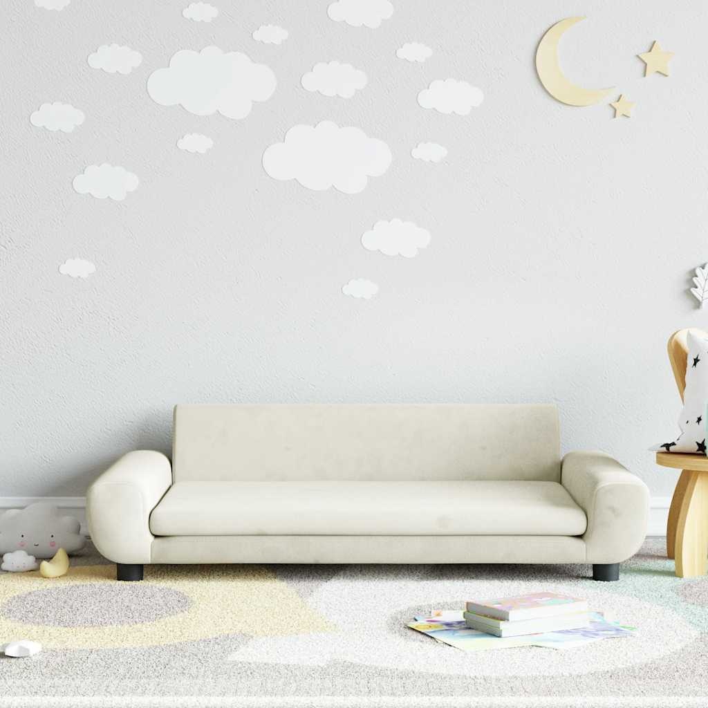 Welurowa sofa dziecięca kremowa 100x54cm - 82% taniej