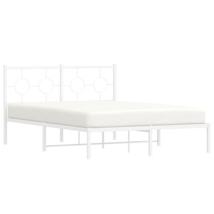 Metalowa rama łóżka 140x190 cm biała - 81% taniej
