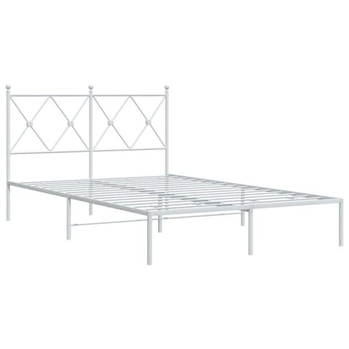 Metalowa rama łóżka 120x190 cm biała - 82% taniej