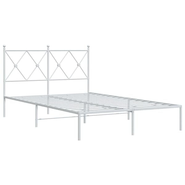 Metalowa rama łóżka 120x190 cm biała - 82% taniej