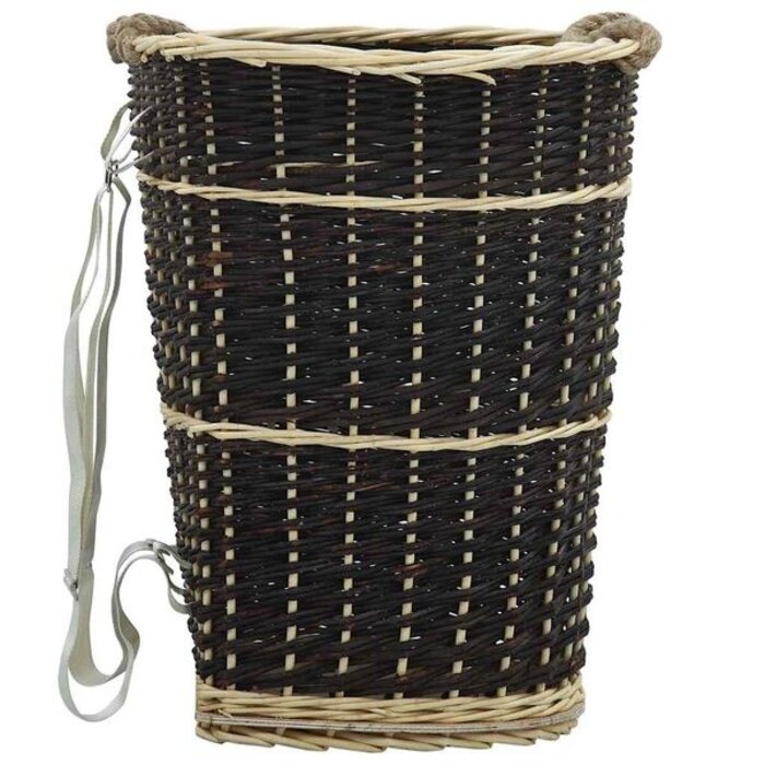Wiklinowy kosz na drewno z uchwytami 50x44x58 cm - 78% taniej