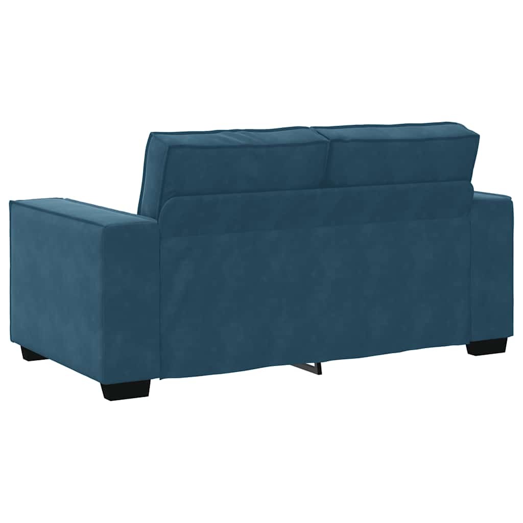 Dwuosobowa sofa welurowa 120 cm niebieska - 85% taniej
