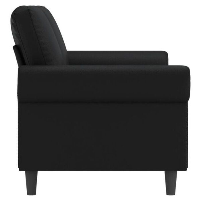 Dwuosobowa sofa 140 cm, czarna, sztuczna skóra - 80% taniej
