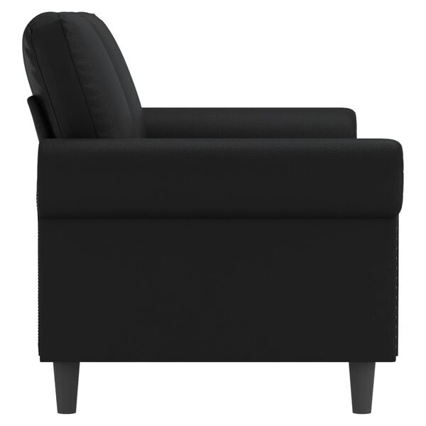 Dwuosobowa sofa 140 cm, czarna, sztuczna skóra - 80% taniej