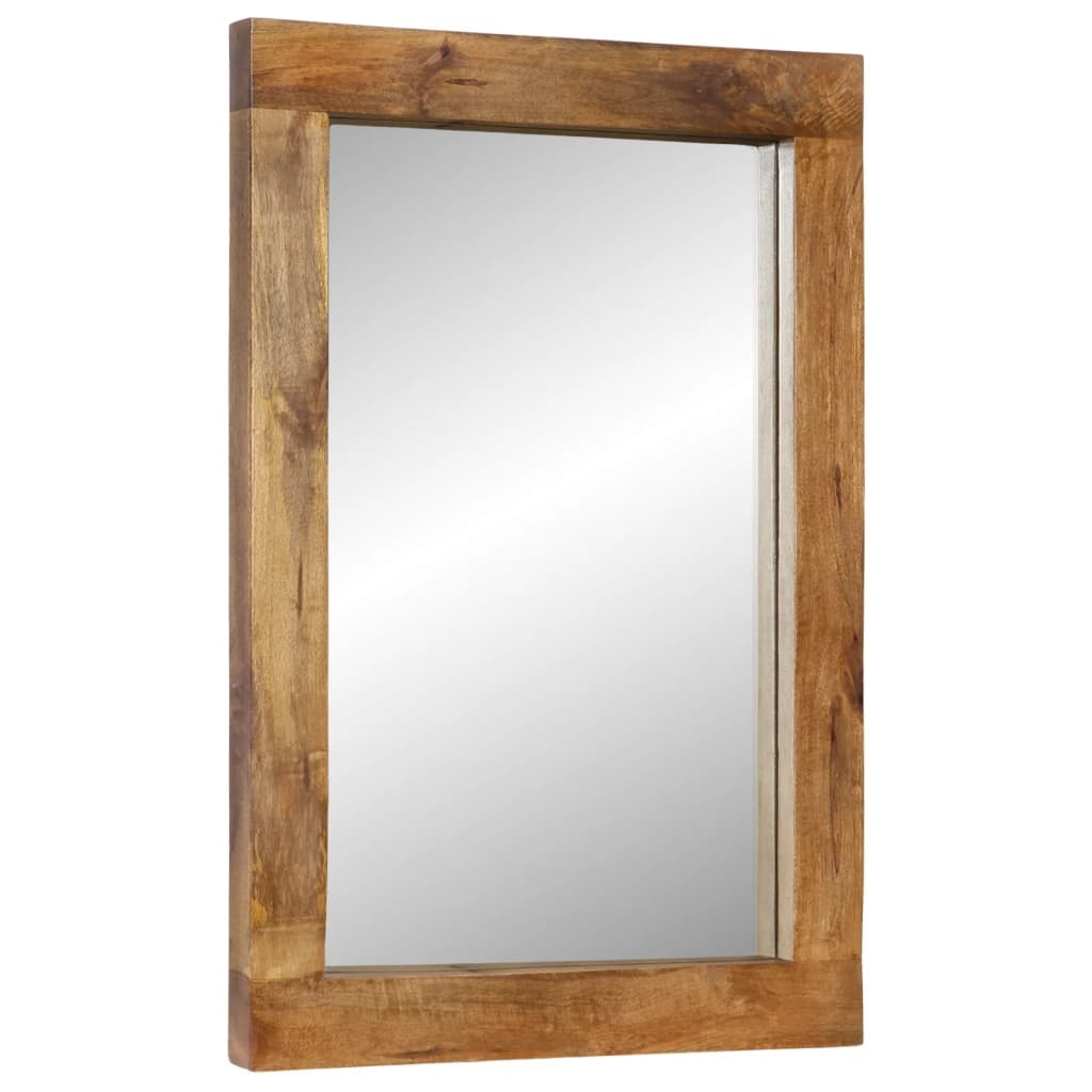 Lustro ścienne z litego drewna mango 70x50 cm - 73% taniej