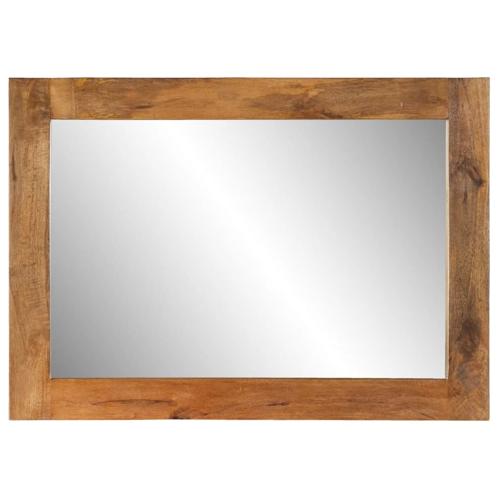 Lustro ścienne z litego drewna mango 70x50 cm - 73% taniej