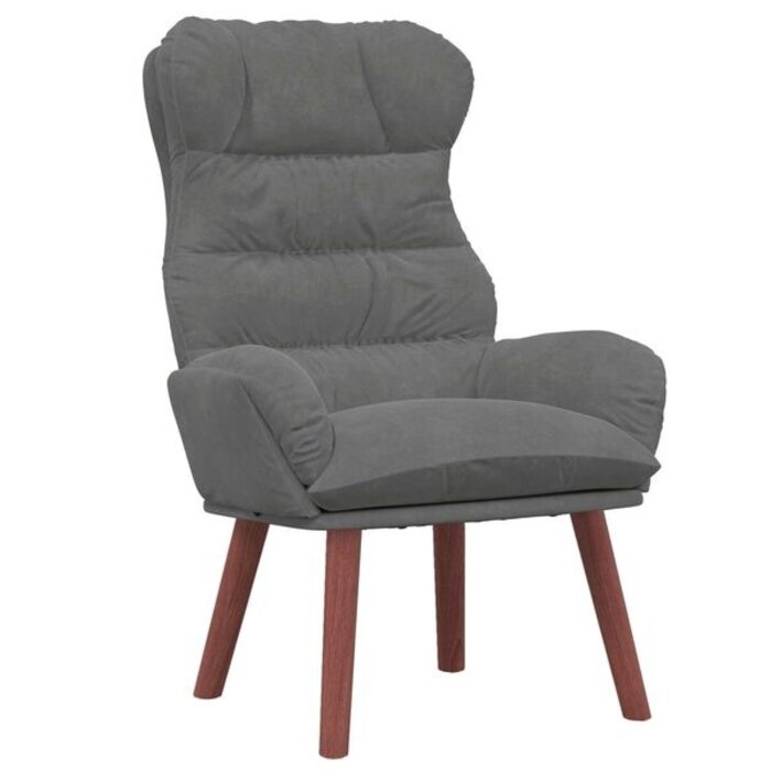 Fotel welurowy ciemnoszary 69x74x93 cm - 77% taniej