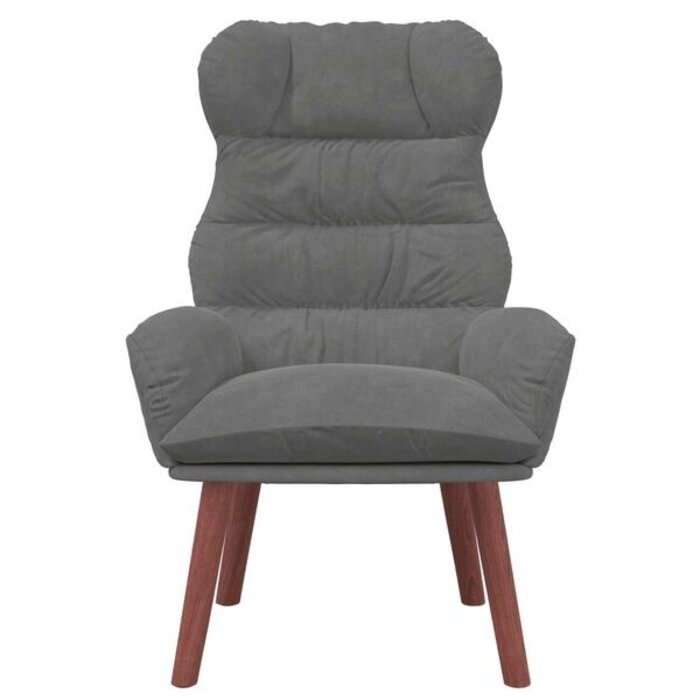 Fotel welurowy ciemnoszary 69x74x93 cm - 77% taniej