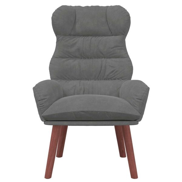 Fotel welurowy ciemnoszary 69x74x93 cm - 77% taniej