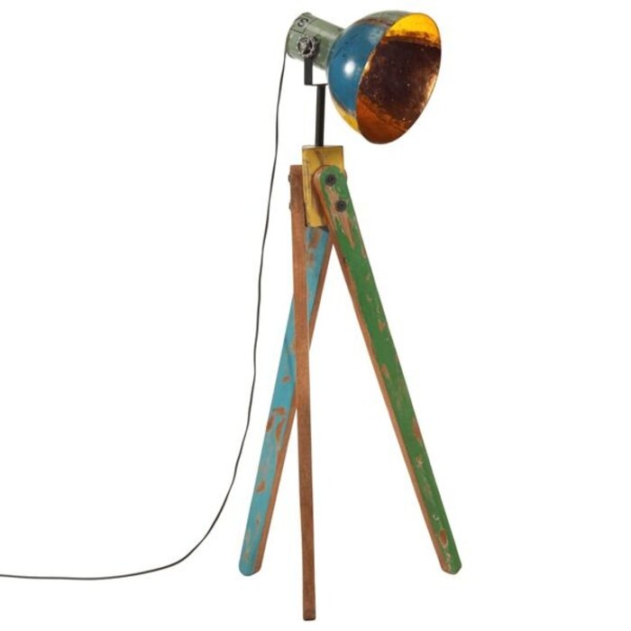 Lampa podłogowa z litego drewna mango - 78% taniej