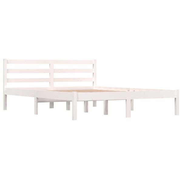 Rama łóżka sosnowego 140x190 cm - biała - 73% taniej