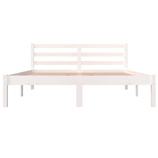 Rama łóżka sosnowego 140x190 cm - biała - 73% taniej