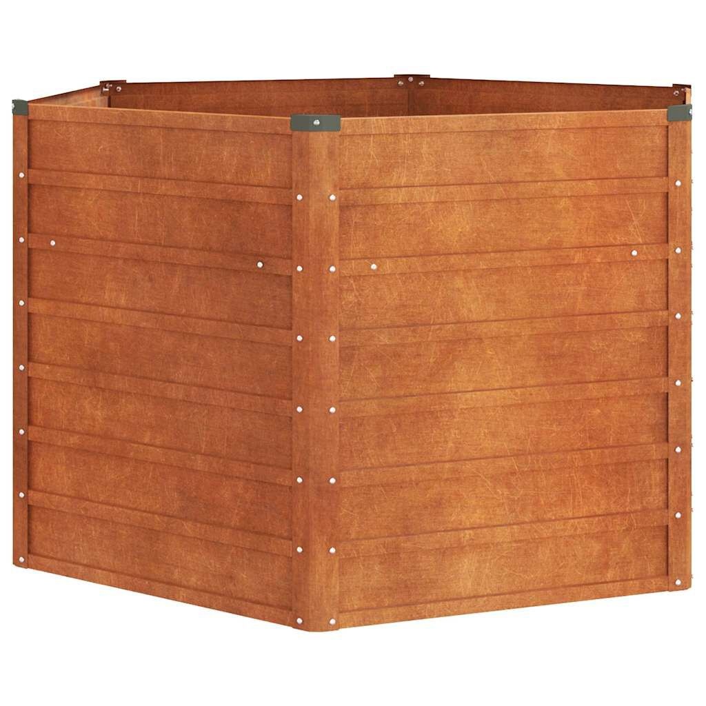 Podwyższona grządka ze stali corten 129x129x77 cm - 77% taniej