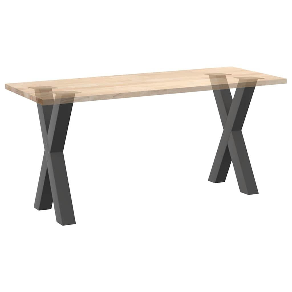 Antracytowe nogi do stołu w kształcie X 50 cm - 74% taniej