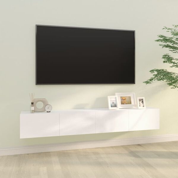Zestaw 2 wiszących szafek RTV 100x30x30 cm białe - 46% taniej