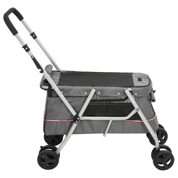 Składany wózek dla psa 100x49x96 cm szary - 74% taniej