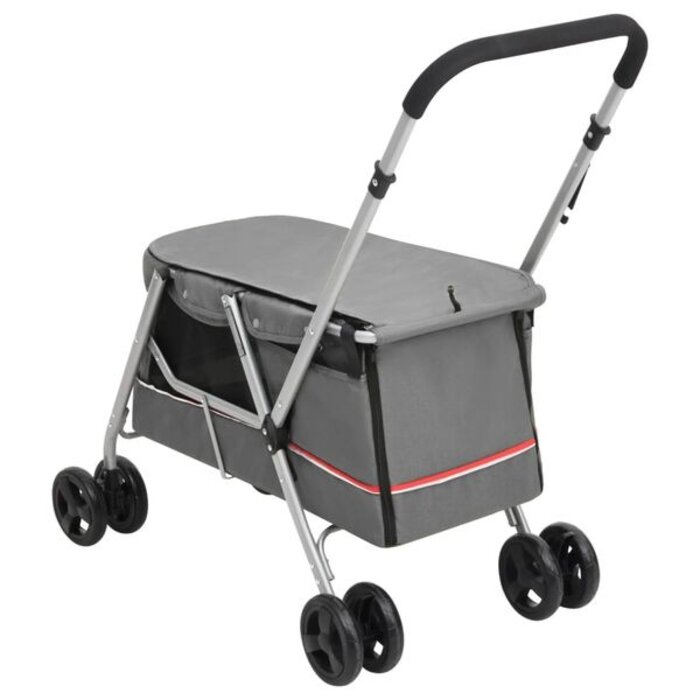 Składany wózek dla psa 100x49x96 cm szary - 74% taniej
