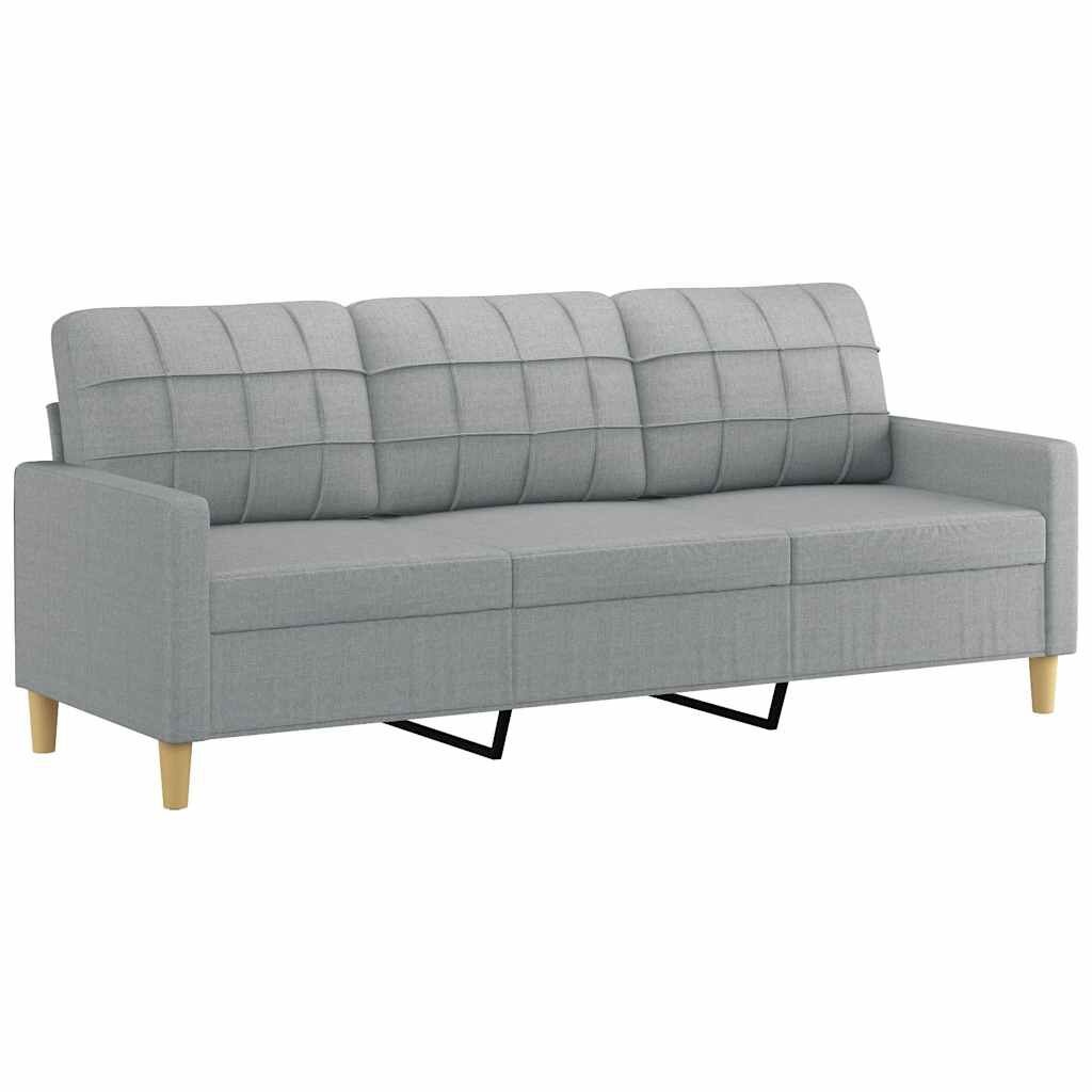 Nowoczesna sofa trzyosobowa 180 cm jasnoszara - 81% taniej