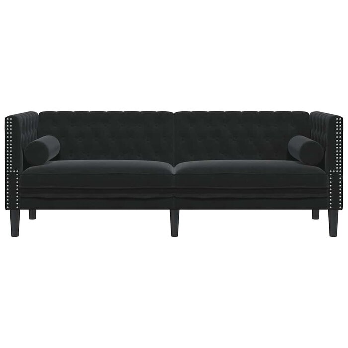 Czarna sofa Chesterfield 194 cm - 80% taniej