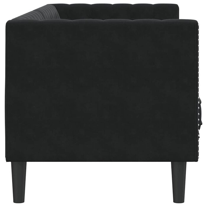Czarna sofa Chesterfield 194 cm - 80% taniej