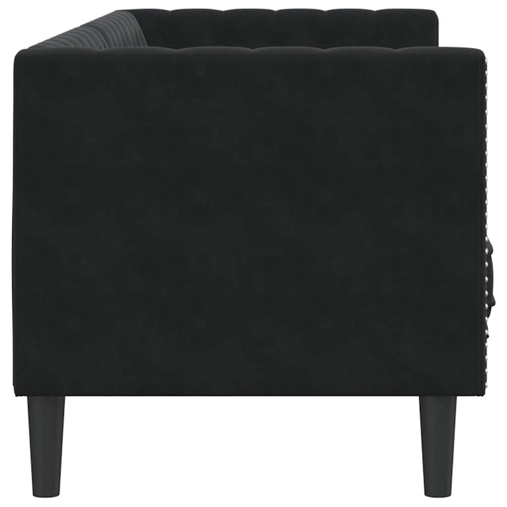 Czarna sofa Chesterfield 194 cm - 80% taniej