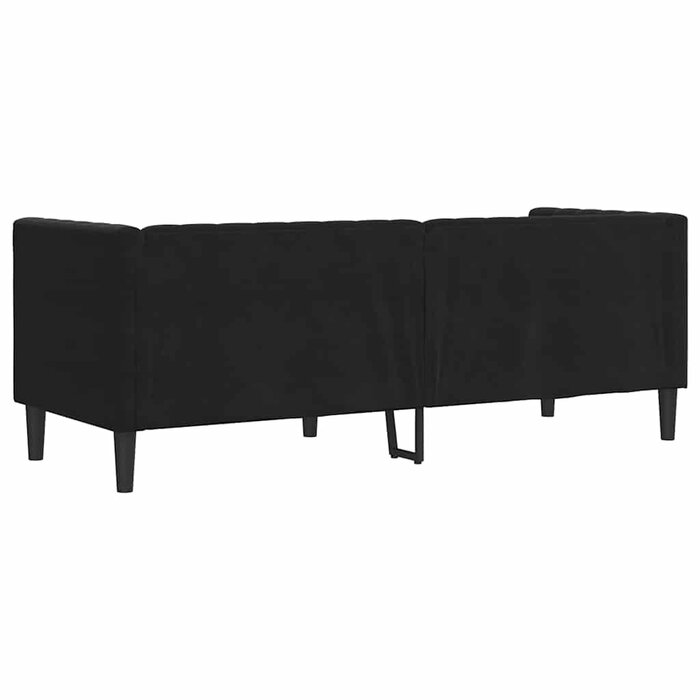Czarna sofa Chesterfield 194 cm - 80% taniej