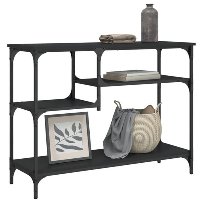 Stolik przyścienny czarny 100x35x75 cm - 64% taniej