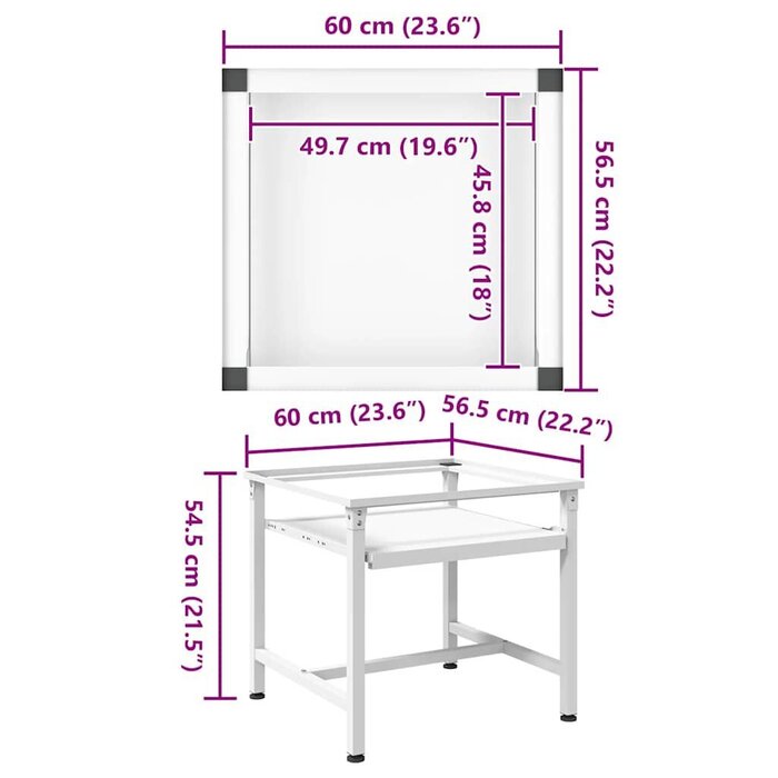 Podstawa pod pralkę z półką 60x56x52 cm - 72% taniej