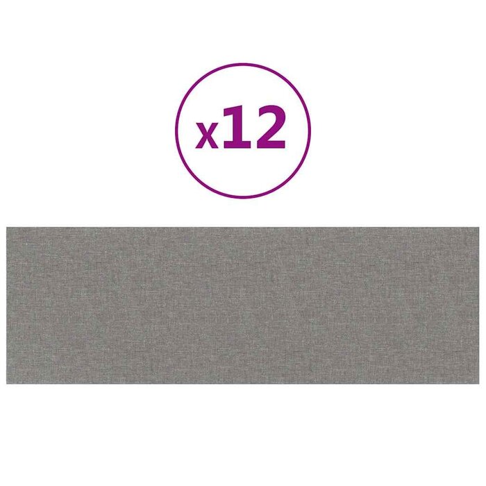 Zestaw 12 paneli ściennych 90x30 cm jasnoszare - 75% taniej