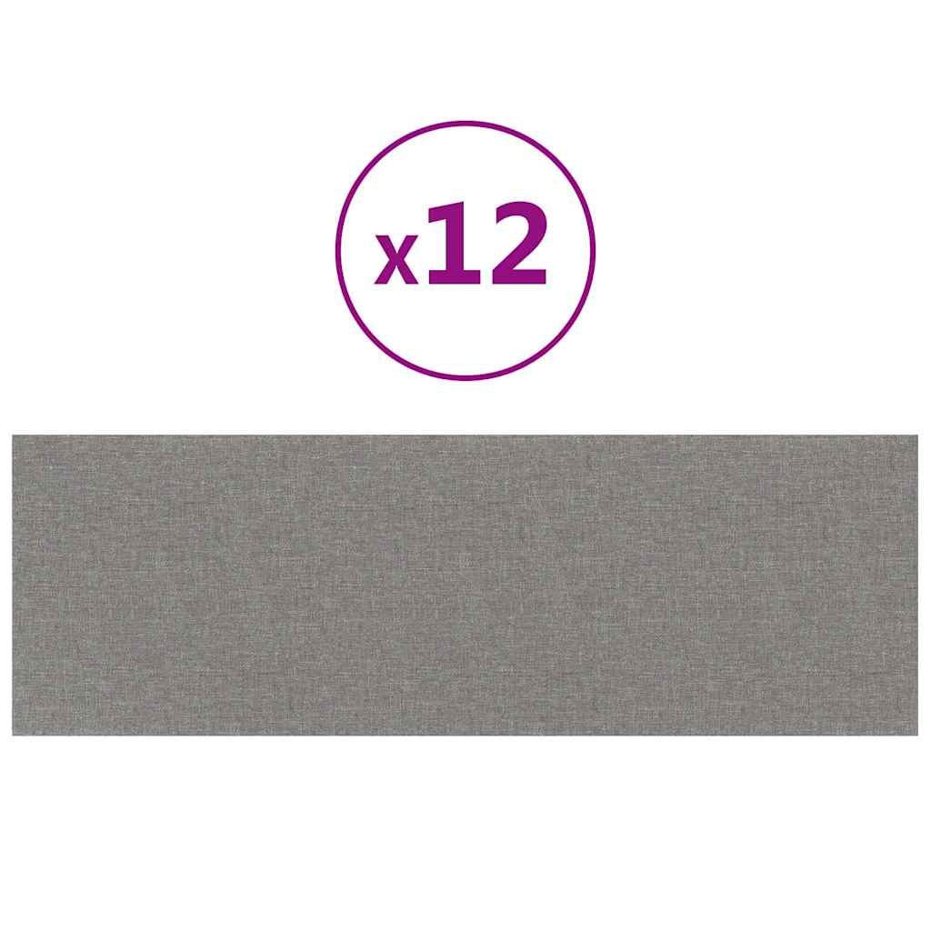 Zestaw 12 paneli ściennych 90x30 cm jasnoszare - 75% taniej