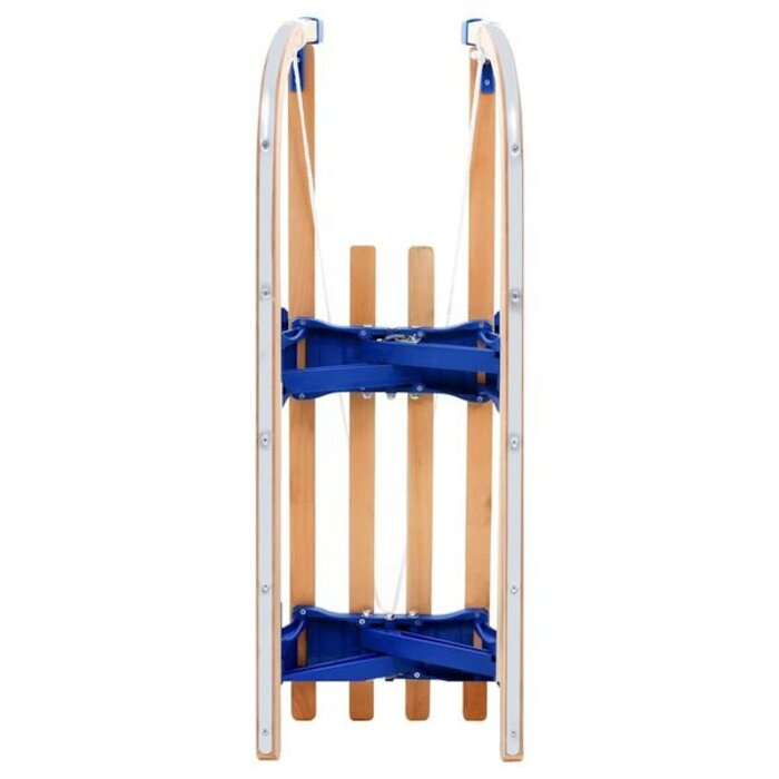 Składane sanki drewniane 110 cm - beżowo-niebieskie - 64% taniej