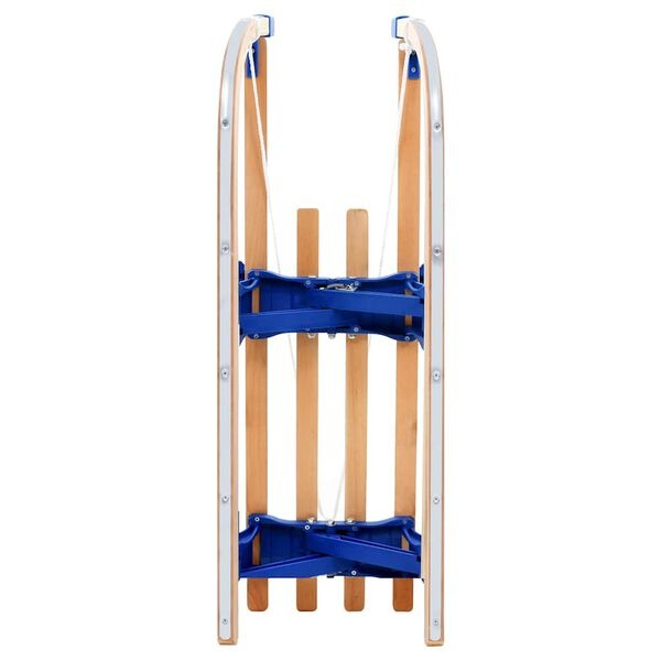 Składane sanki drewniane 110 cm - beżowo-niebieskie - 64% taniej