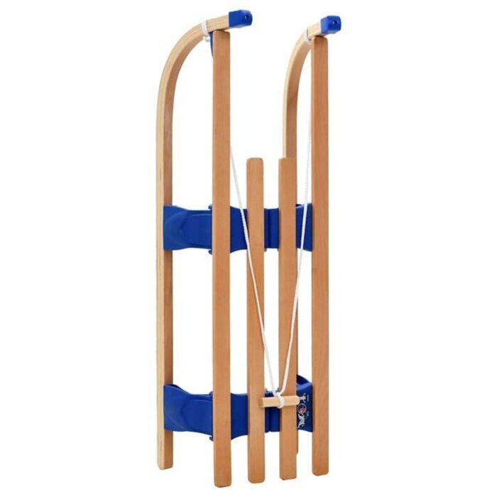 Składane sanki drewniane 110 cm - beżowo-niebieskie - 64% taniej
