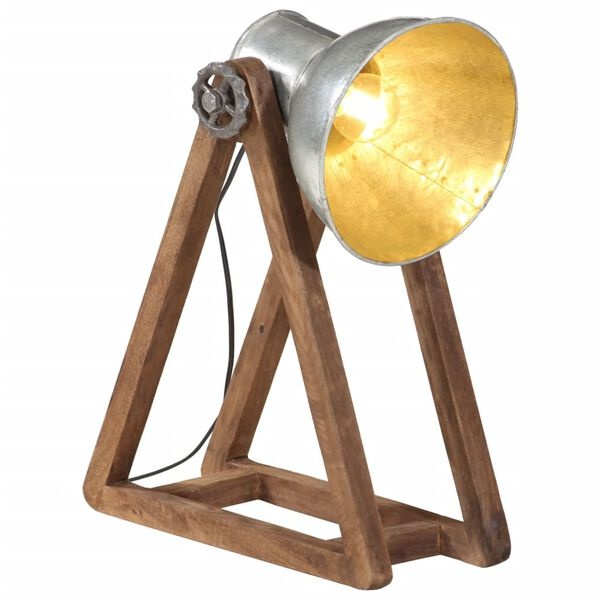 Lampa biurkowa industrialna srebrna vintage 30x17x40 cm - 66% taniej