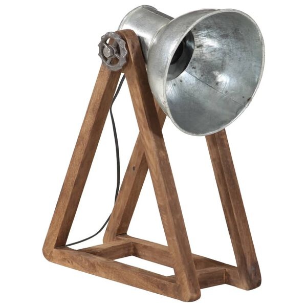 Lampa biurkowa industrialna srebrna vintage 30x17x40 cm - 66% taniej