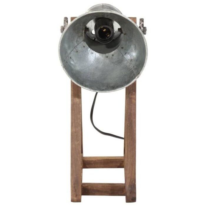 Lampa biurkowa industrialna srebrna vintage 30x17x40 cm - 66% taniej