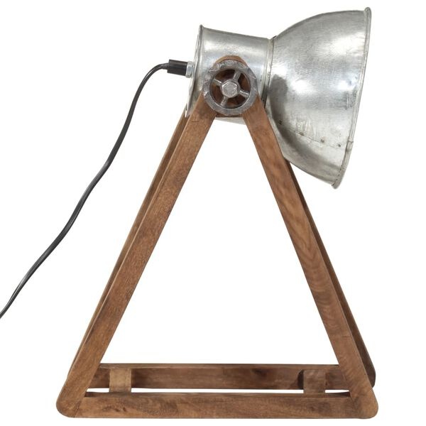 Lampa biurkowa industrialna srebrna vintage 30x17x40 cm - 66% taniej