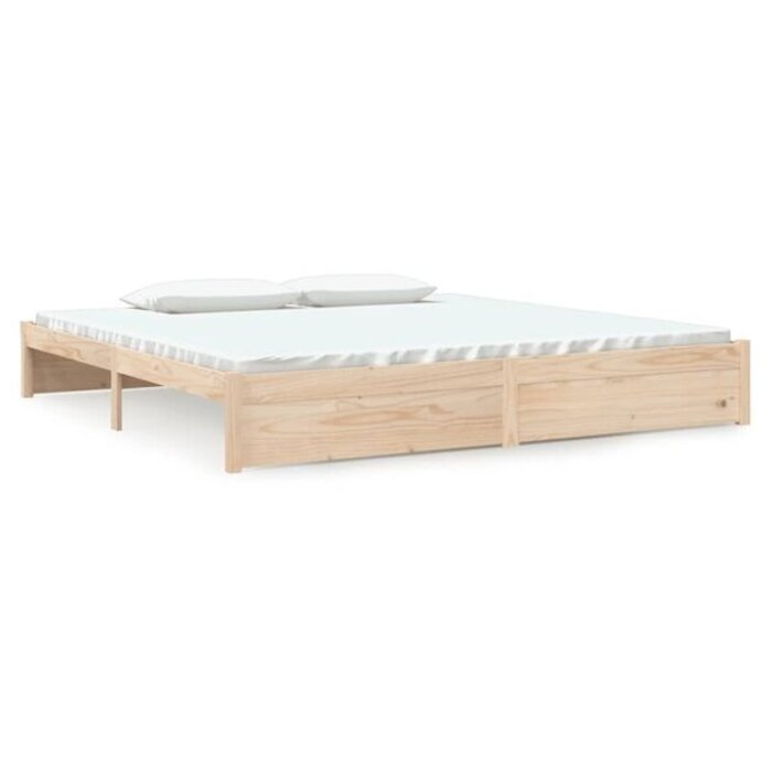 Rama łóżka 200x200 cm z litego drewna sosnowego - 76% taniej