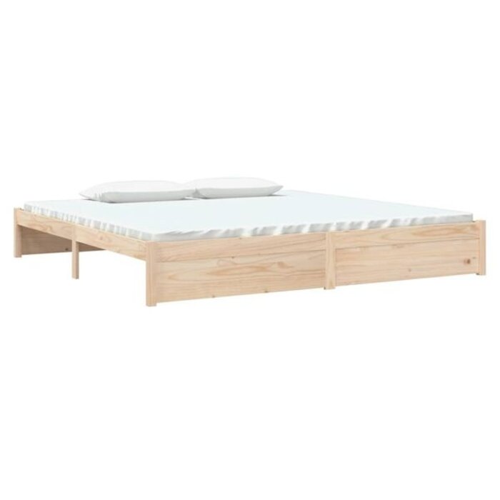 Rama łóżka 200x200 cm z litego drewna sosnowego - 76% taniej