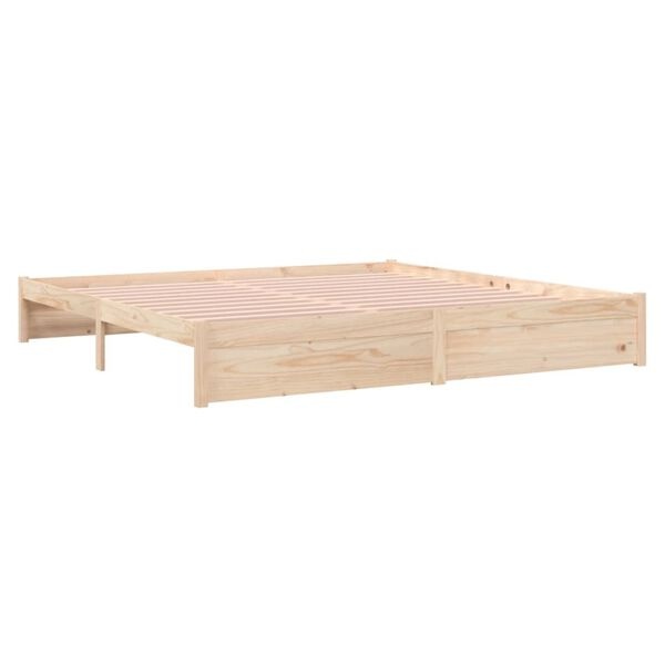 Rama łóżka 200x200 cm z litego drewna sosnowego - 76% taniej