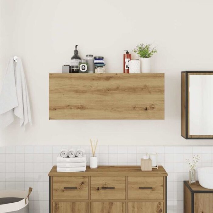 Szafka łazienkowa wisząca 100x25x40 cm dąb artisan - 80% taniej