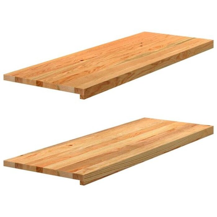 Zestaw 2 parapetów z litego drewna dębowego 110x40x2 cm - 79% taniej