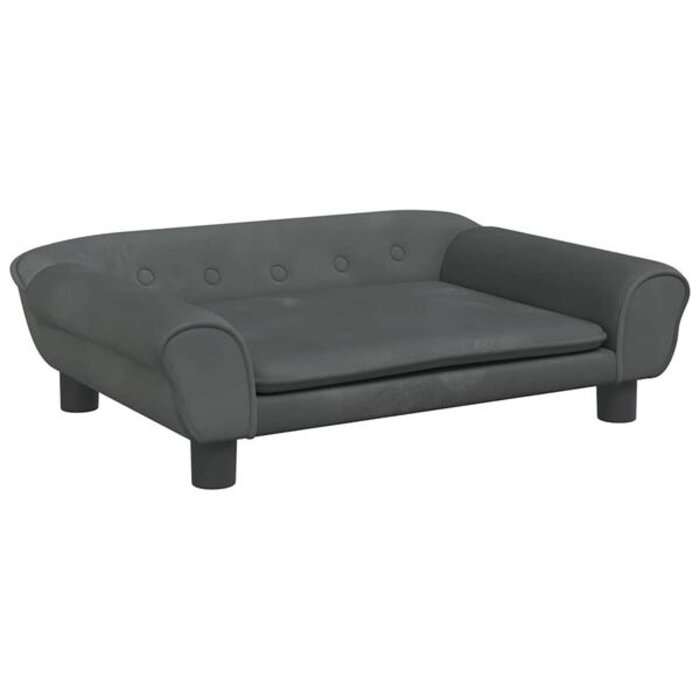 Dziecięca kanapa welurowa 70x45x26 cm ciemnoszara -63% taniej