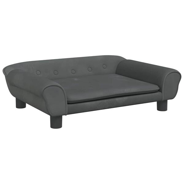 Dziecięca kanapa welurowa 70x45x26 cm ciemnoszara -63% taniej